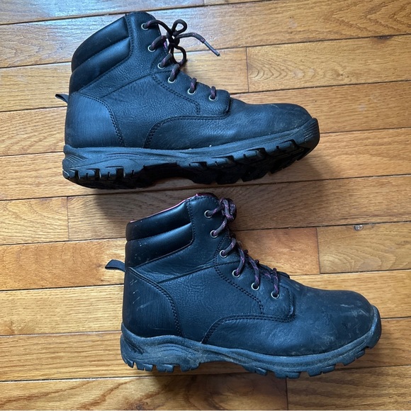 Brahma Shoes Womans Brahma Bevel Steel Toe Work Boots Lace Up Hike Combat Boot Black Sz